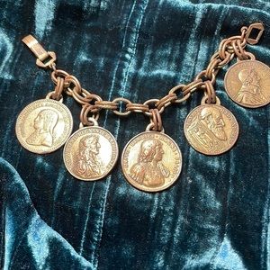 Antique coin bracelet